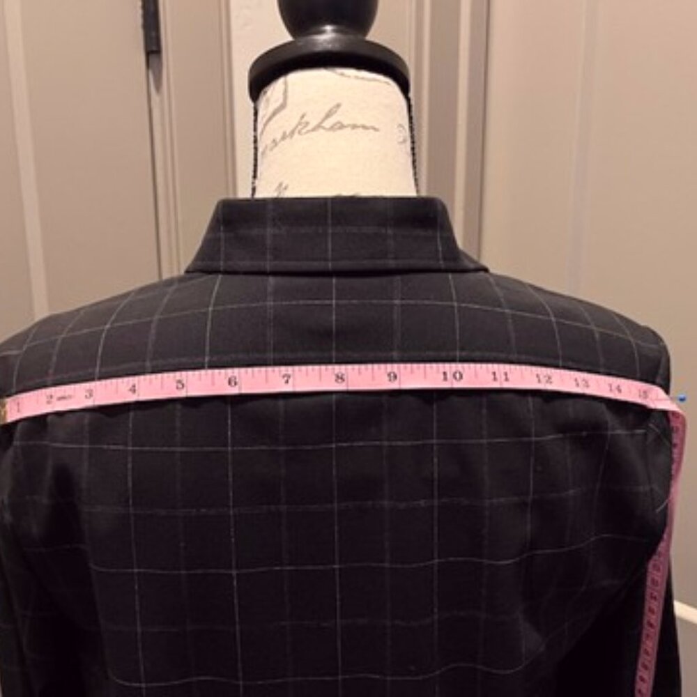 Façonnable Wool Navy Window-Pane Button-Down Shirt-SMALL-NWOT - Picture 6 of 11